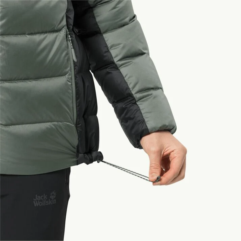 Jack Wolfskin Nebelhorn Down Hoody Mens in Hedge Green-4